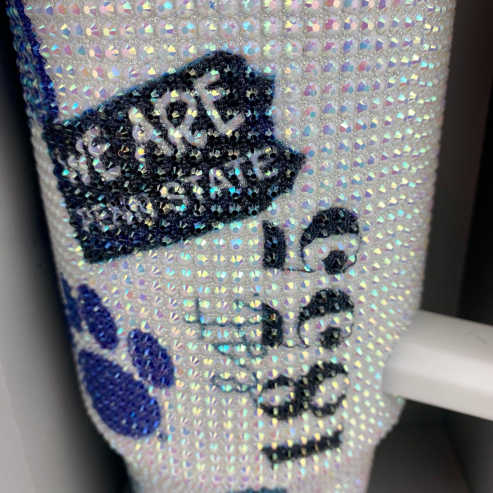 Bling Colossal Penn State Nittany Lions Stainless Steel Tumbler White 46 oz NEW - Picture 2 of 6